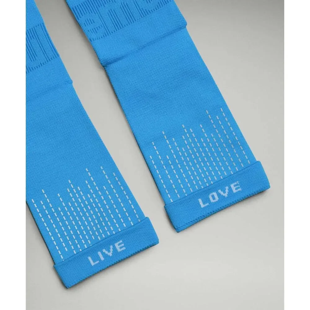 NWT Lululemon Power Stride Crew Socks Kayak Blue Size M Shoe Size 6.5 to 8.5